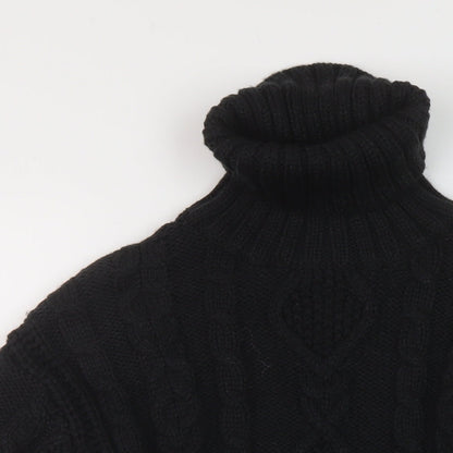 Monkli Womens Black Roll Neck Polyester Pullover Jumper Size XS