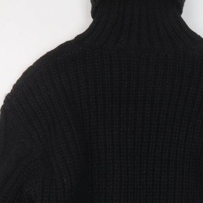 Monkli Womens Black Roll Neck Polyester Pullover Jumper Size XS