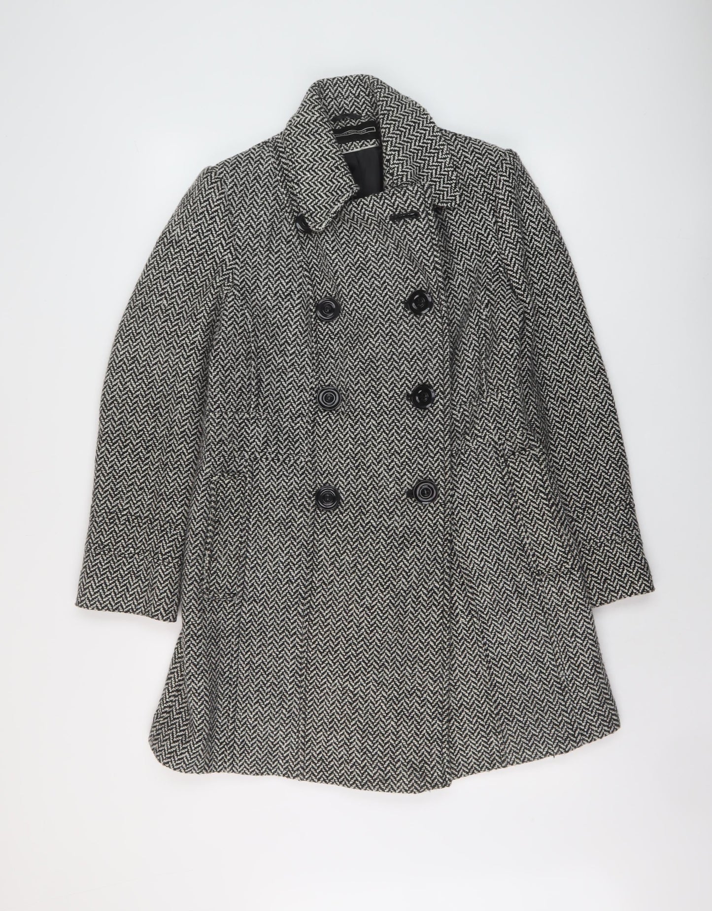 Womens UK Size 10 BHS Black Pea Coat