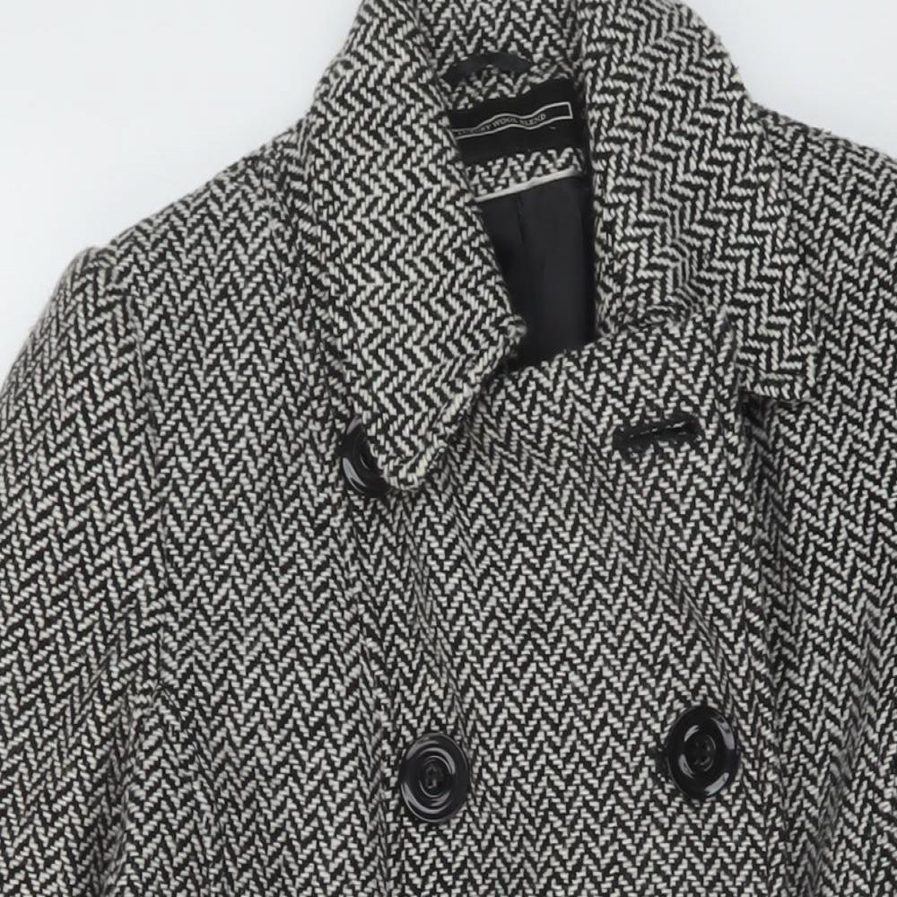 Womens UK Size 10 BHS Black Pea Coat
