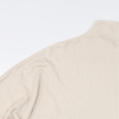 Apricot Womens Beige Mock Neck Viscose Pullover Jumper Size 10