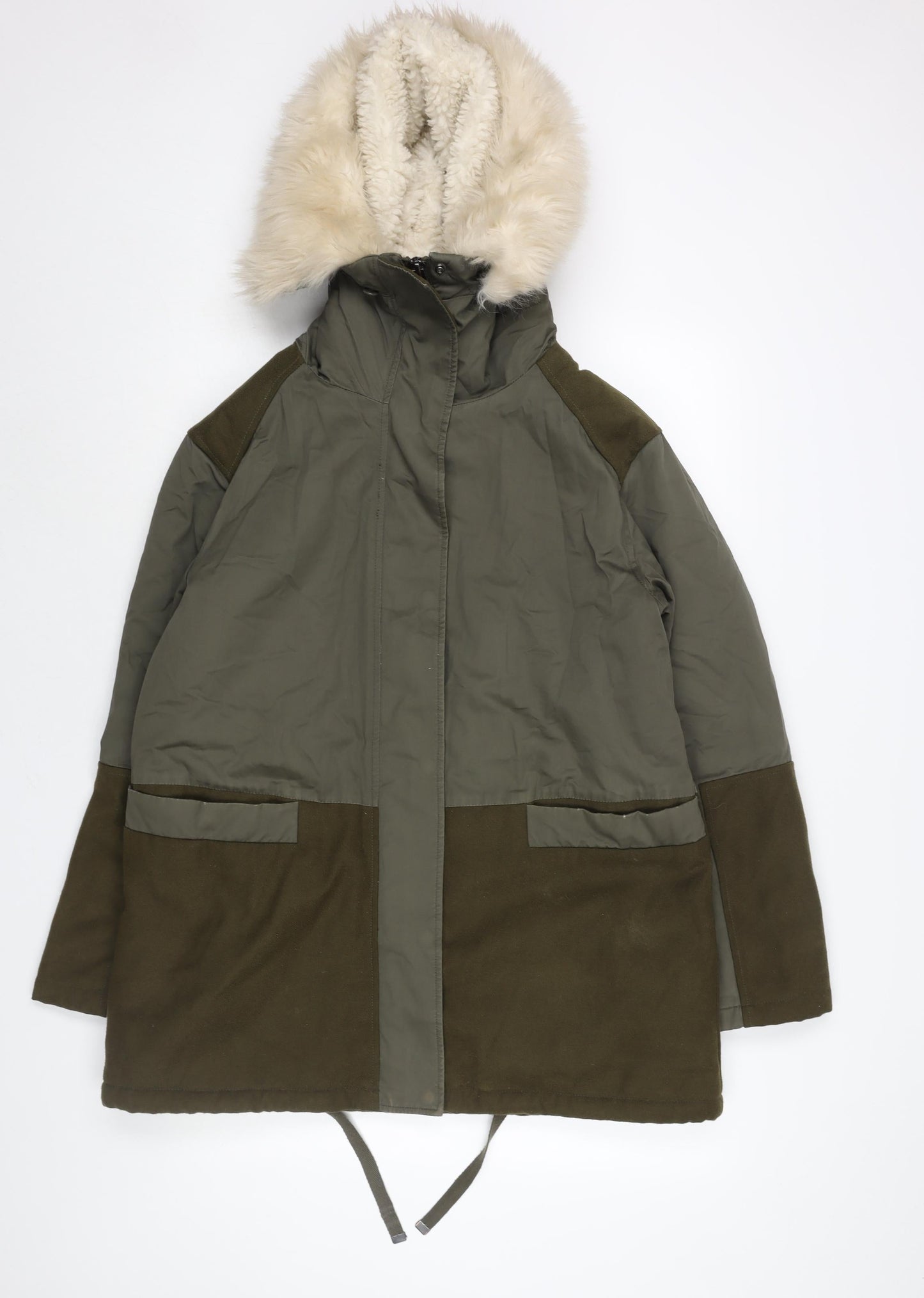 Womens UK Size 10 Topshop Green Parka Coat