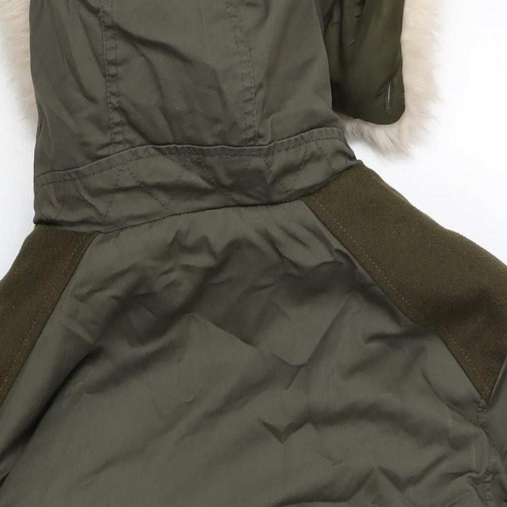 Womens UK Size 10 Topshop Green Parka Coat