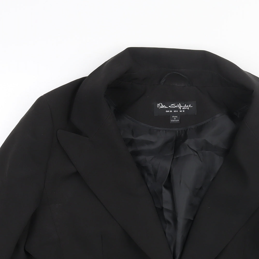 Miss Selfridge Womens Black Polyester Jacket Suit Jacket Size 10