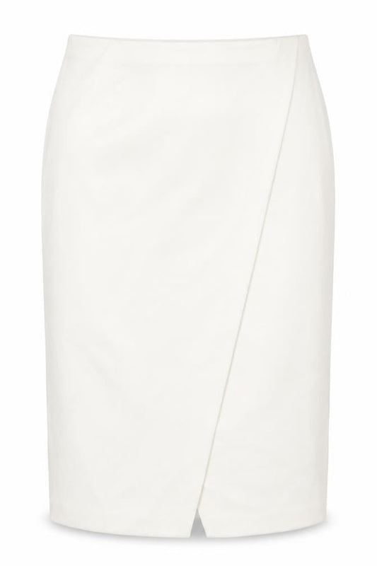 Marks and Womens Ivory Polyester Straight & Pencil Skirt Size 24 Zip - Wrap Style