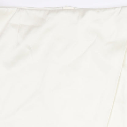 Marks and Womens Ivory Polyester Straight & Pencil Skirt Size 24 Zip - Wrap Style