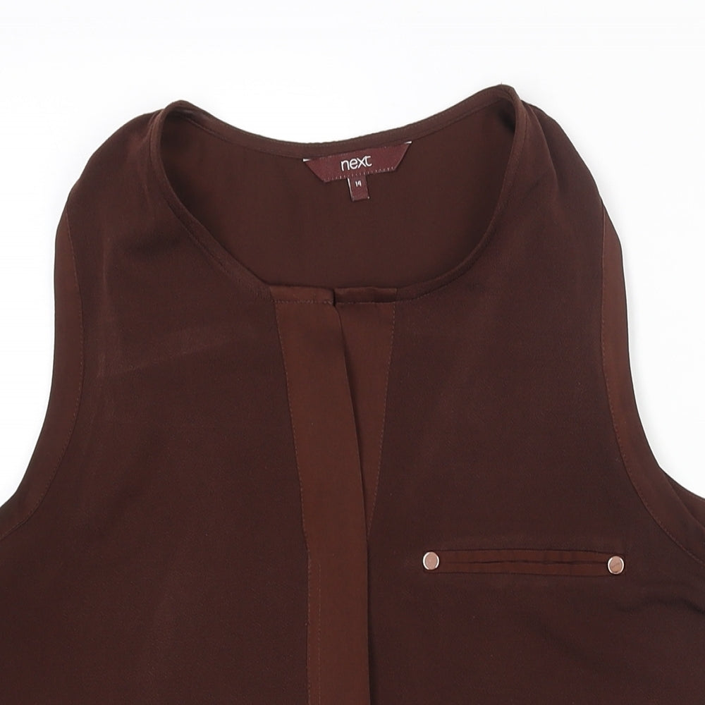 Womens UK Size 14 NEXT Brown Camisole Blouse