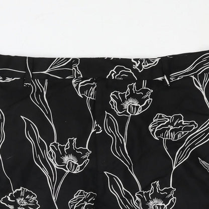 Autograph Mens Black Floral Polyester Chino Shorts Size 40 in L7 in Regular Zip