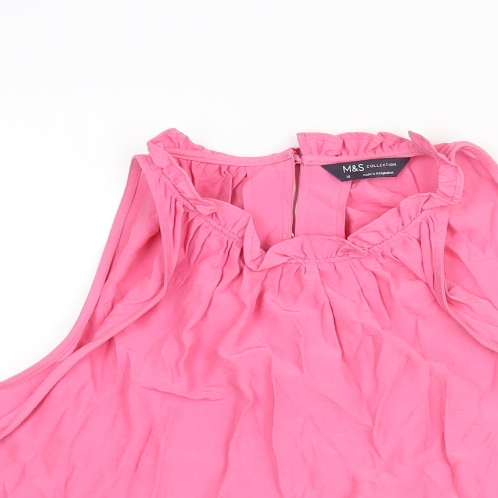Womens UK Size 16 Marks and Spencer Pink Camisole Blouse