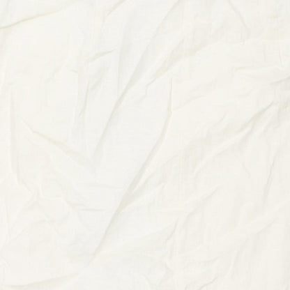 Marks and Spencer Womens Ivory Cotton Straight & Pencil Skirt Size 20 Zip - Embroidered Detail Side Slit