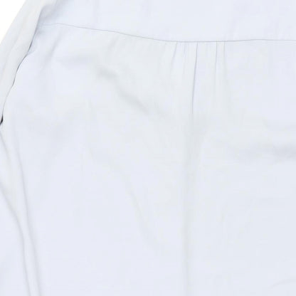 Autograph Womens Blue Polyester Shift Size 14 V-Neck Button