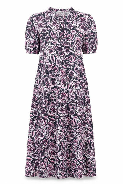 Marks and Womens Multicoloured Geometric Viscose Shift Size 6 Round Neck Button