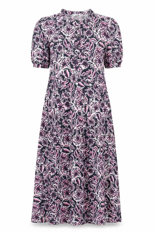 Marks and Womens Multicoloured Geometric Viscose Shift Size 6 Round Neck Button