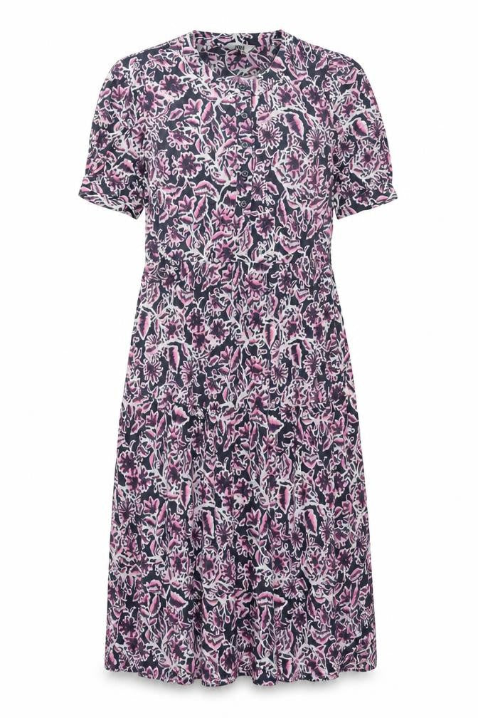 Marks and Spencer Womens Multicoloured Geometric Viscose Shift Size 8 Round Neck Button