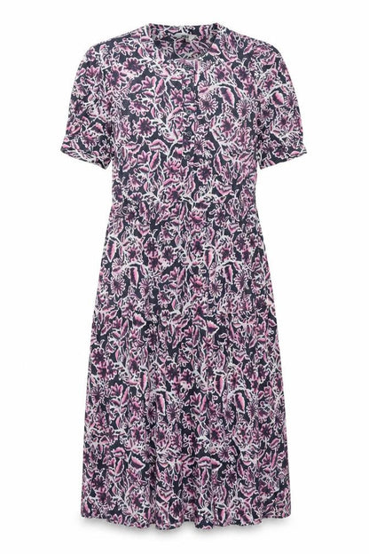 Marks and Spencer Womens Multicoloured Geometric Viscose Shift Size 8 Round Neck Button