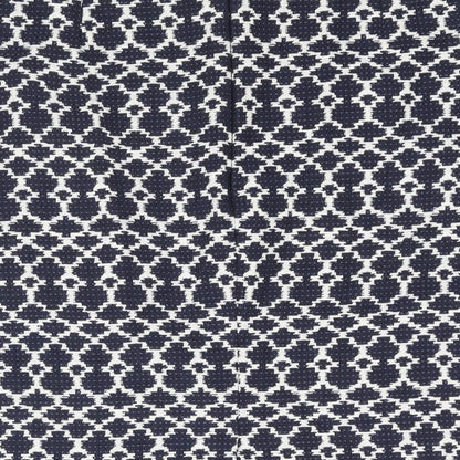 Marks and Spencer Womens Blue Geometric Cotton Straight & Pencil Skirt Size 18 Zip - Raw Edge