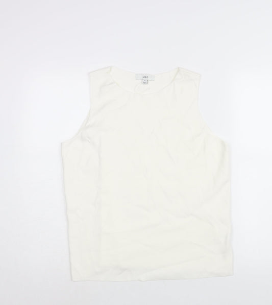 Marks an]d Womens Ivory Round Neck Acrylic Vest Jumper Size 18