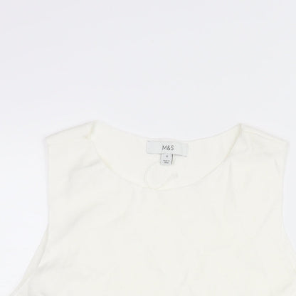 Marks an]d Womens Ivory Round Neck Acrylic Vest Jumper Size 18