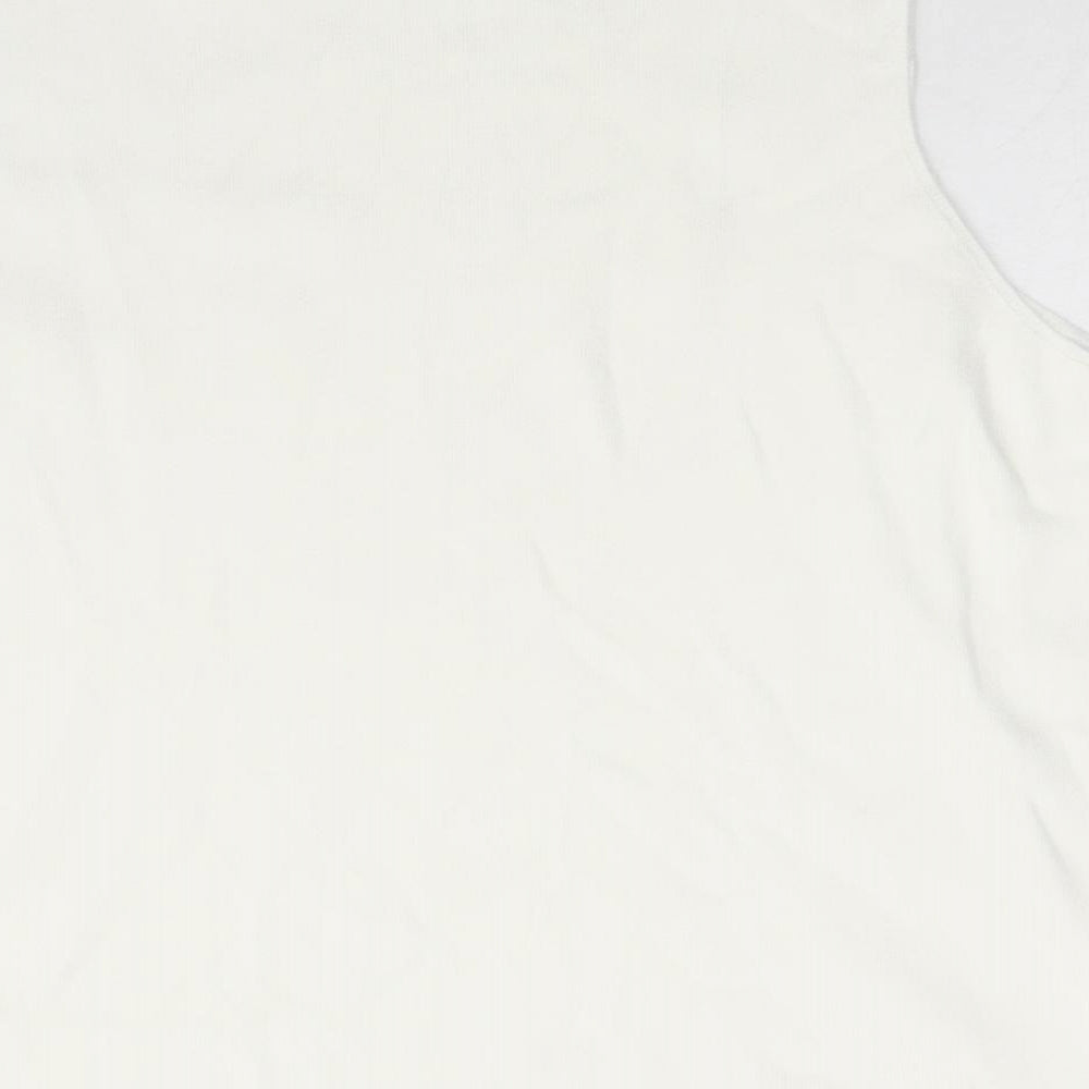 Marks an]d Womens Ivory Round Neck Acrylic Vest Jumper Size 18