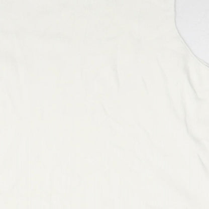 Marks an]d Womens Ivory Round Neck Acrylic Vest Jumper Size 18