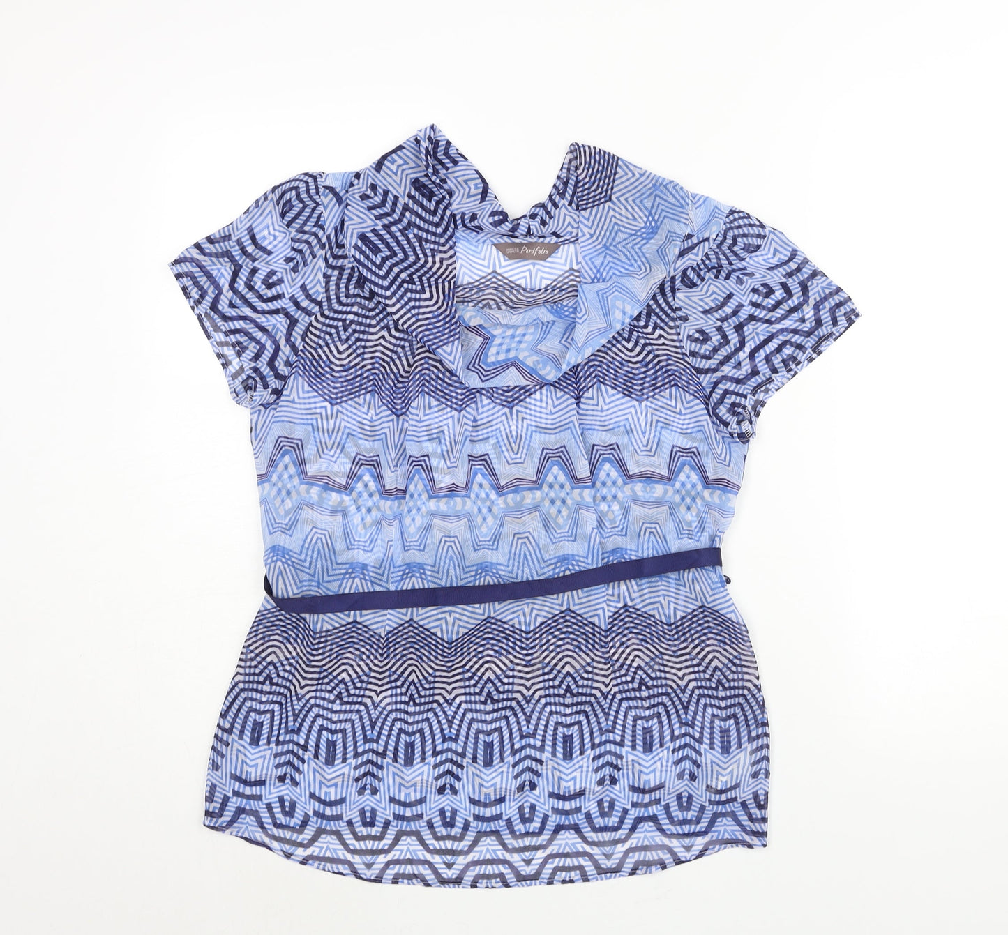 Womens UK Size 10 Marks and Spencer Blue Basic Blouse