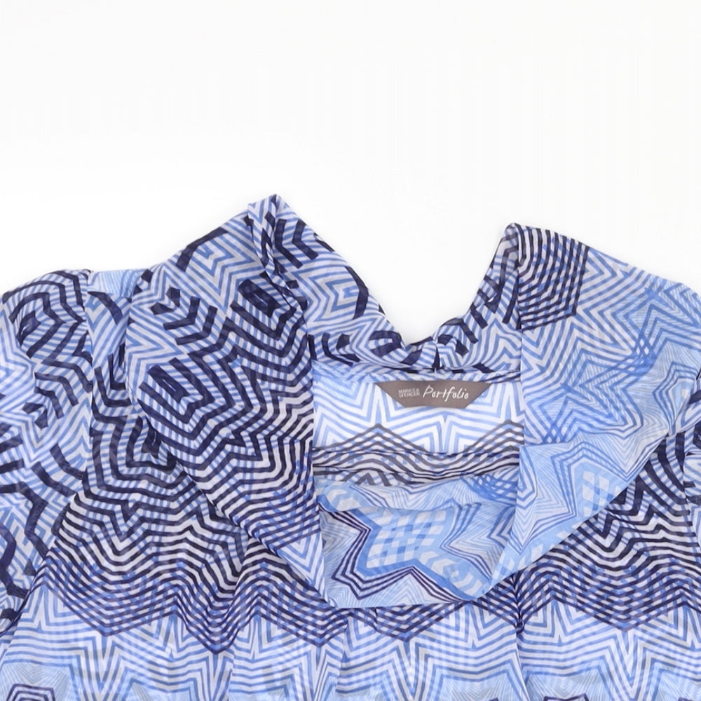 Womens UK Size 10 Marks and Spencer Blue Basic Blouse