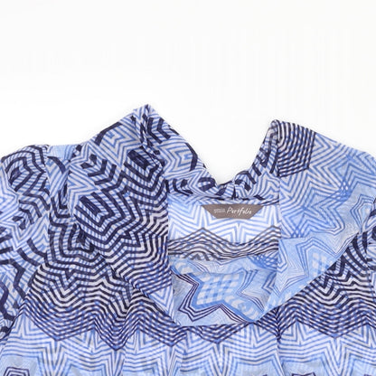 Womens UK Size 10 Marks and Spencer Blue Basic Blouse