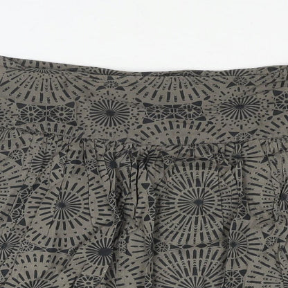 Marks and Spencer Womens Brown Cotton A-Line Skirt Size 14 Zip