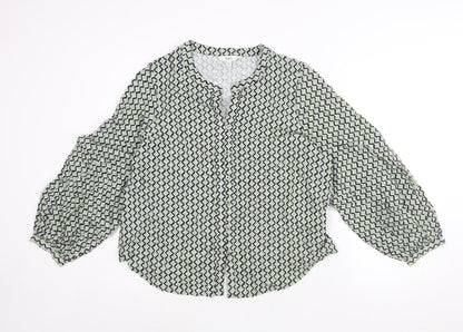 Womens UK Size 16 Marks and Spencer Green Basic Button-Up
