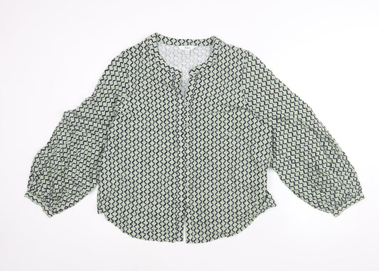 Womens UK Size 16 Marks and Spencer Green Basic Button-Up