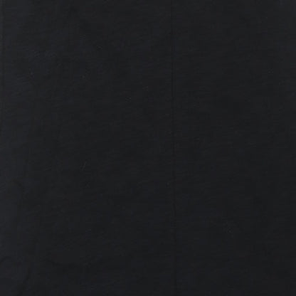 Marks and Womens Black Cotton Maxi Size 14 One Shoulder Pullover - Twist Strap