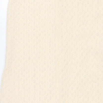 Marks and Spencer Womens Beige Polyester A-Line Skirt Size 8 - Textured