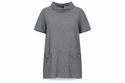Cotton Traders Womens Grey Cotton Mini Size 18 Collared Button - Pockets