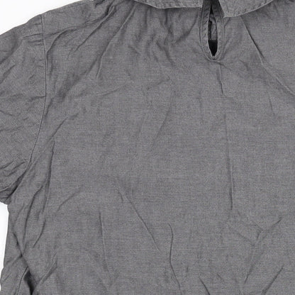 Cotton Traders Womens Grey Cotton Mini Size 18 Collared Button - Pockets
