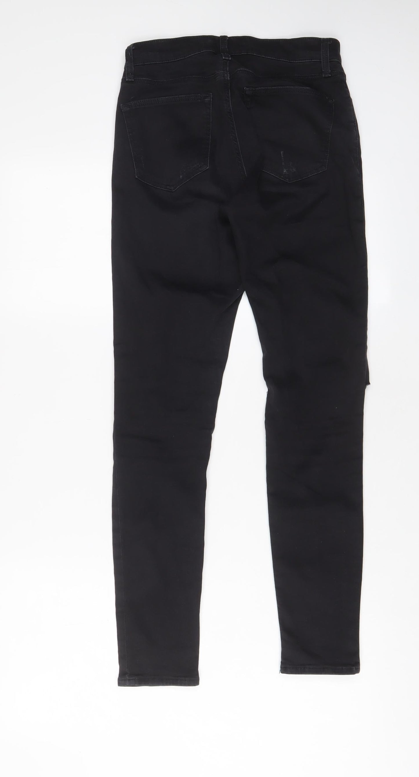 Topshop Womens Black Cotton Skinny Jeans Size 26 in L32 in Regular Zip