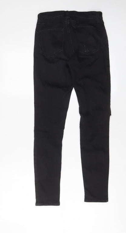 Topshop Womens Black Cotton Skinny Jeans Size 26 in L32 in Regular Zip