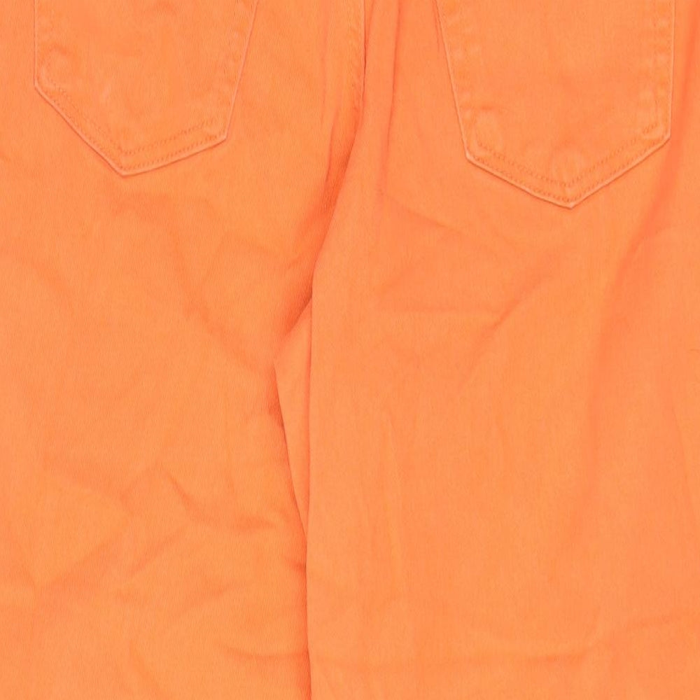 Denim & Co. Womens Orange Cotton Wide-Leg Jeans Size 12 L25 in Regular Zip