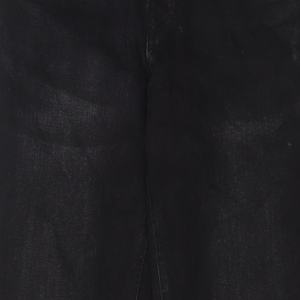 NEXT Mens Black Cotton Straight Jeans Size 32 in L31 in Slim Button