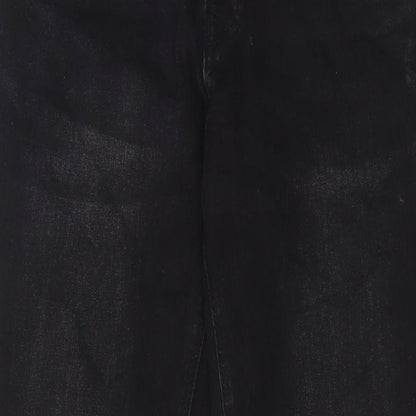 NEXT Mens Black Cotton Straight Jeans Size 32 in L31 in Slim Button
