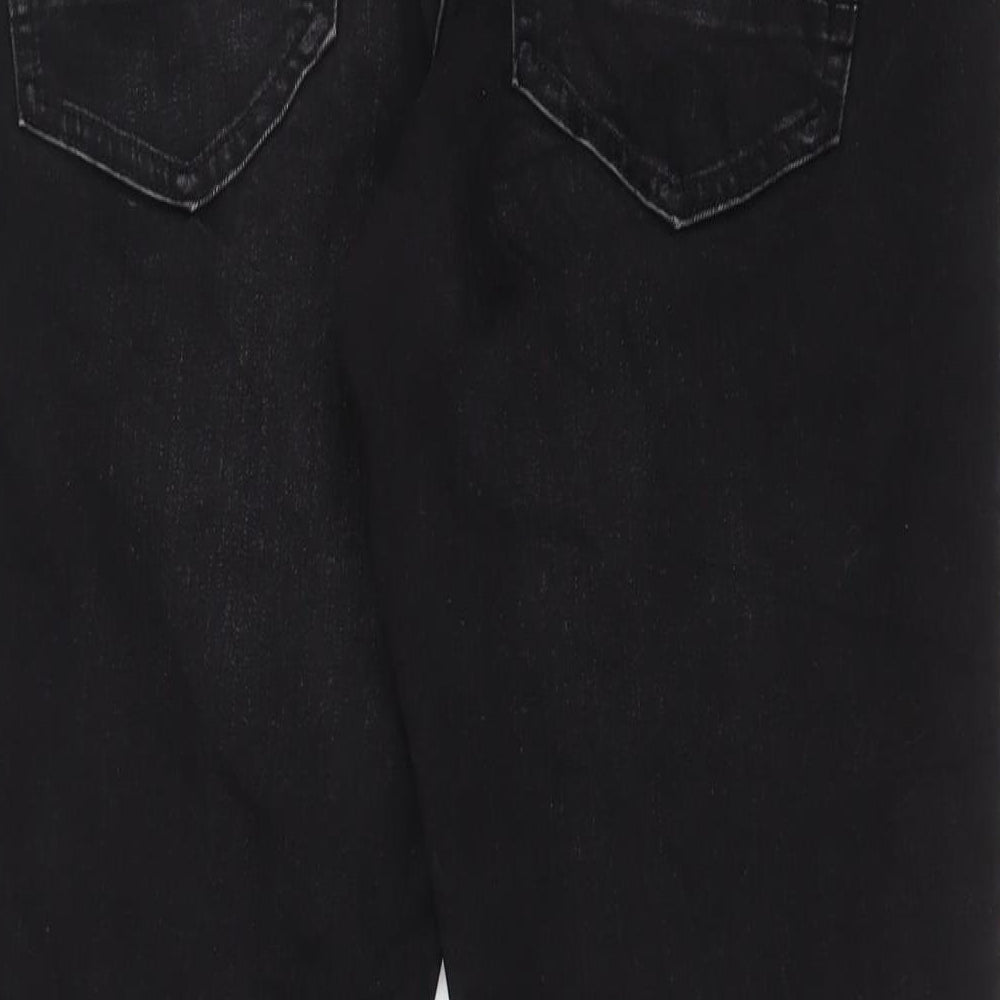 NEXT Mens Black Cotton Straight Jeans Size 32 in L31 in Slim Button