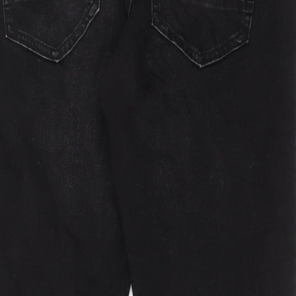 NEXT Mens Black Cotton Straight Jeans Size 32 in L31 in Slim Button