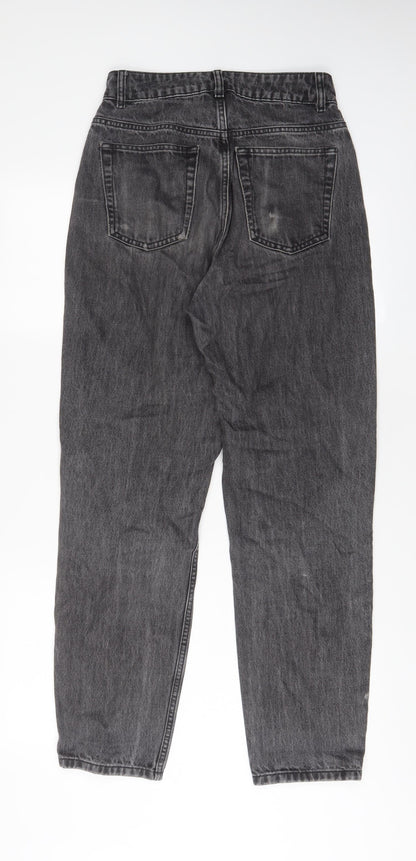 ASOS Womens Grey Cotton Mom Jeans Size 25 in L30 in Regular Zip
