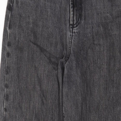 ASOS Womens Grey Cotton Mom Jeans Size 25 in L30 in Regular Zip