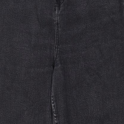 Denim & Co. Womens Grey Cotton Tapered Jeans Size 14 L27 in Regular Zip