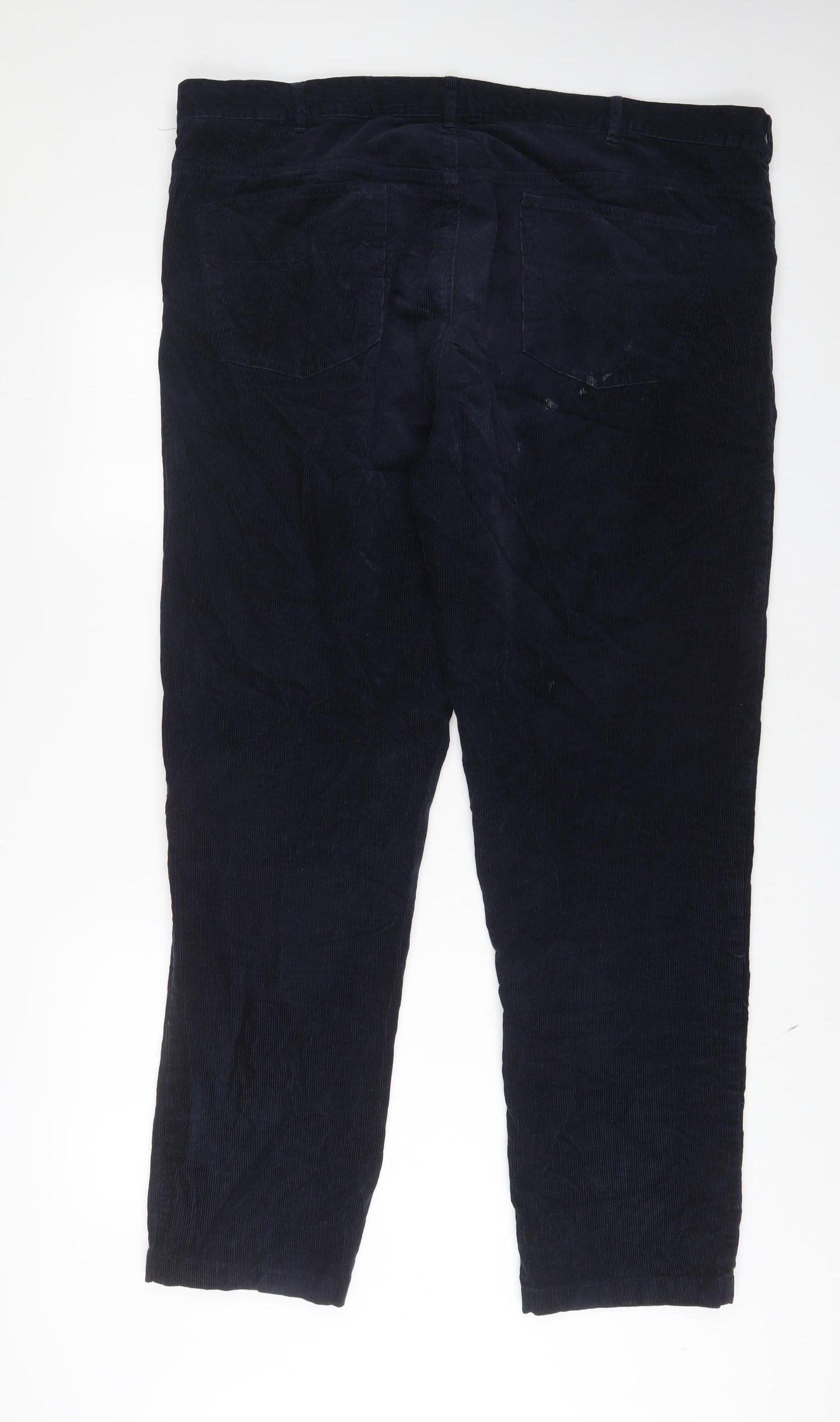 Peter Christan Mens Blue Cotton Trousers Size 44 in L34 in Regular Zip - Long Leg