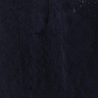 Peter Christan Mens Blue Cotton Trousers Size 44 in L34 in Regular Zip - Long Leg