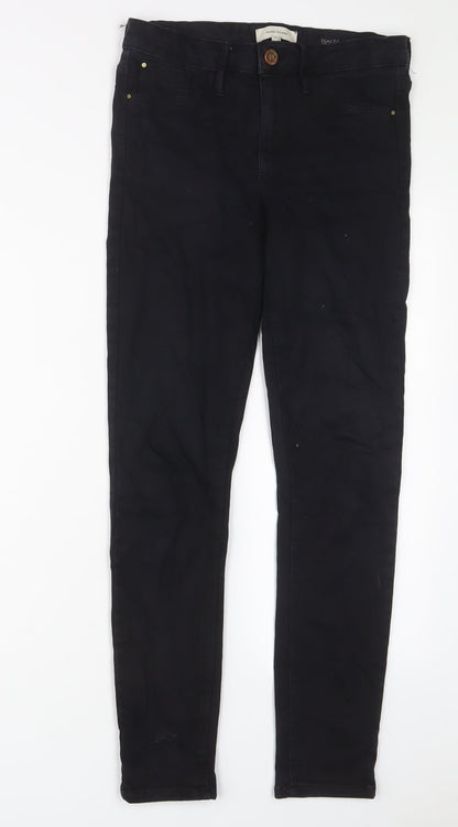 River Island Womens Black Cotton Skinny Jeans Size 10 L28 in Regular Zip