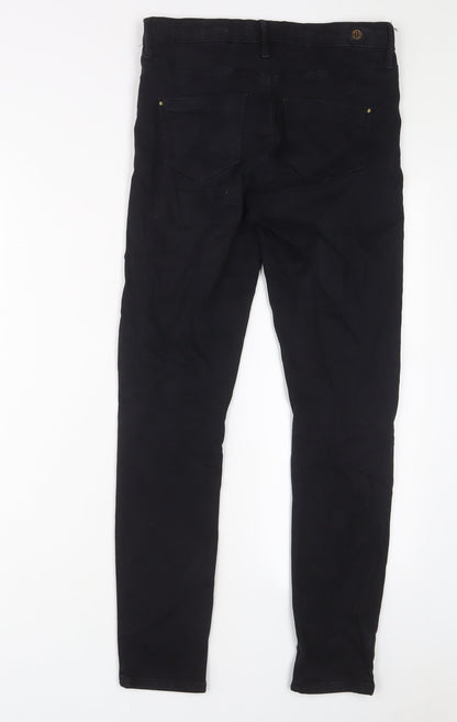 River Island Womens Black Cotton Skinny Jeans Size 10 L28 in Regular Zip