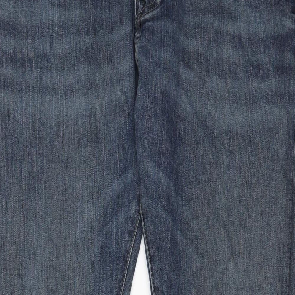 H&M Mens Blue Cotton Straight Jeans Size 34 in L32 in Slim Button