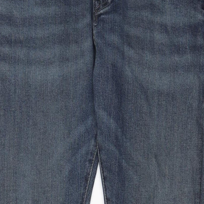 H&M Mens Blue Cotton Straight Jeans Size 34 in L32 in Slim Button